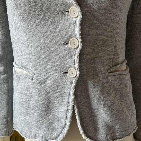 Ottod’ame Gray Speckled Cotton Distressed Blazer Jacket 6 - Picture 10 of 16